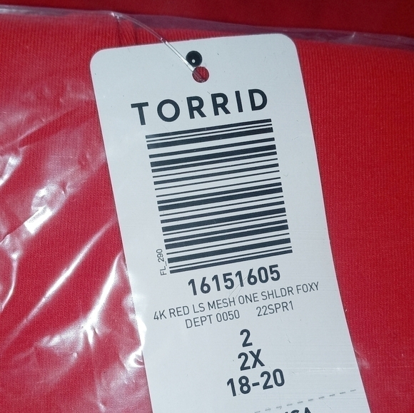 NWT Torrid One Shoulder Mesh Sleeve Top - Picture 5 of 12